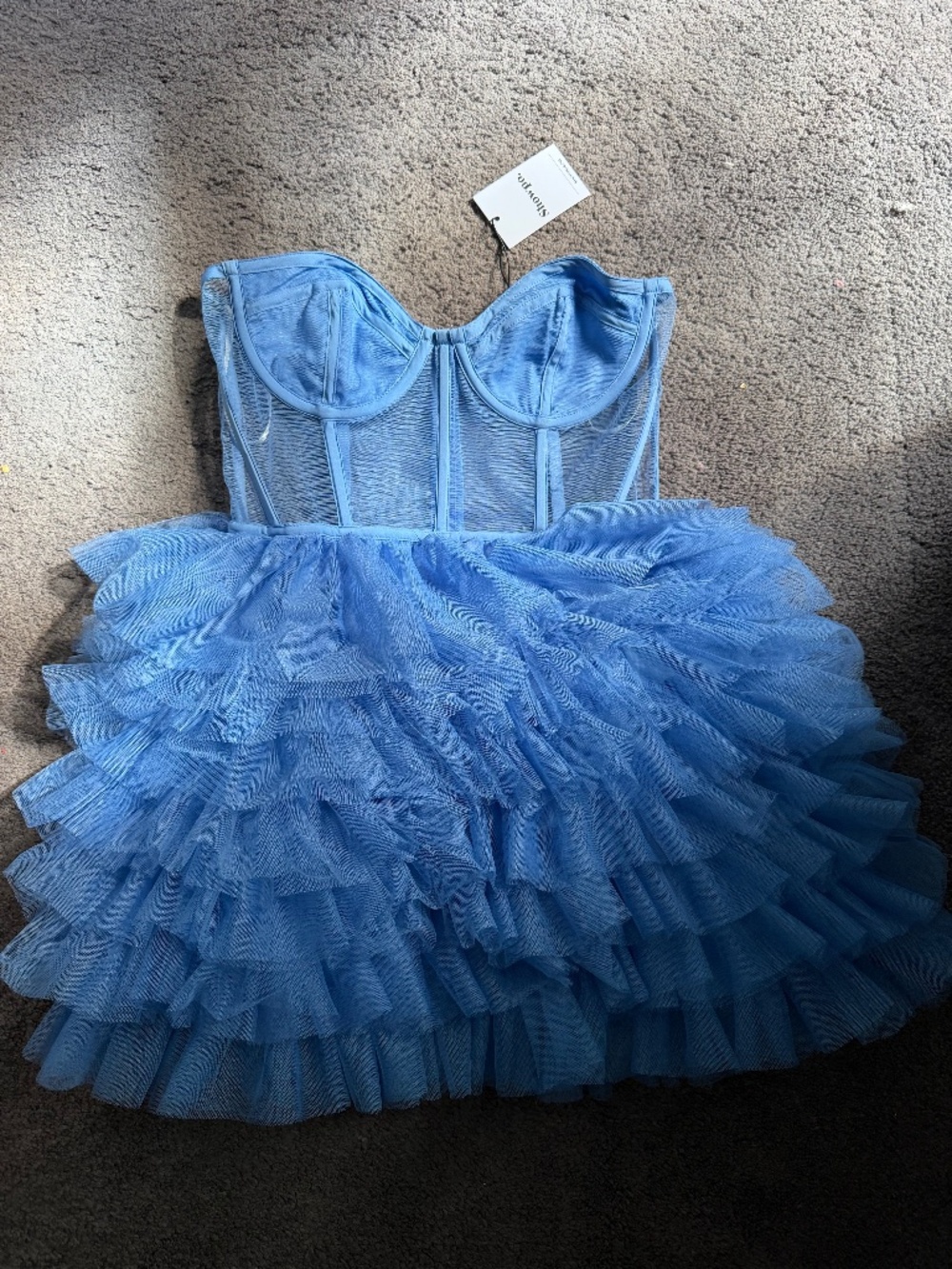 Showpo Amalie The Label Meredith Strapless Tulle Mini Dress NWT Size 6